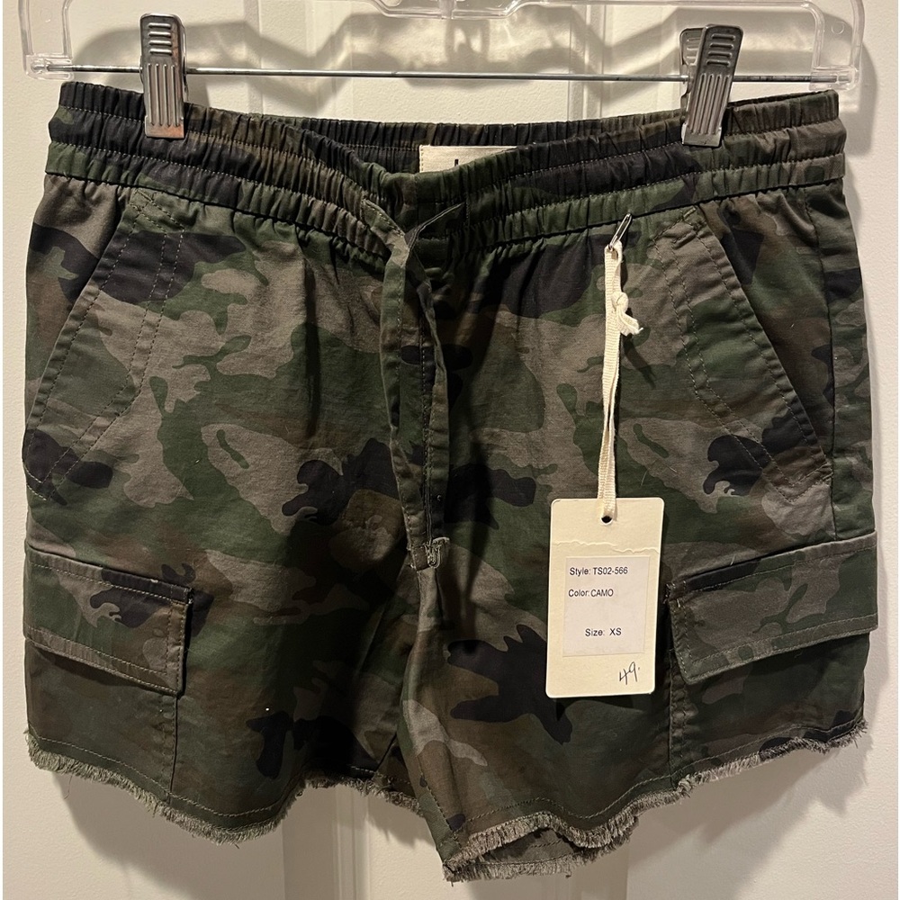 High Waisted Camo Shorts with Tie